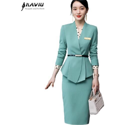 High-End Professional Skirt Suits Women Temperament Autumn Winter Formal Slim Blazer Sets Office Ladies Business Work Wear