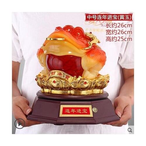 Three - foot gold toad decorated the frog with a golden cicadas Fortune office decorates animal articlesroom Art Statue