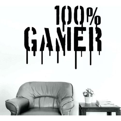 100 % Gamer Cool PS3 PS4 XBOX Boys Wall Stickers Home Decor Living Room Art Wallpaper Vinyl Kids Room Decoration Removable S005