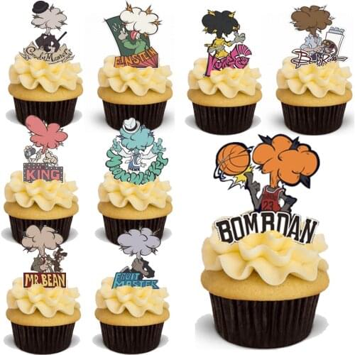 15pcs Edible Brainstorming Cupcake Topper Pre Cut Wafer Paper Decoration Birthday Festival Party Supply Cake Decoraing Tools