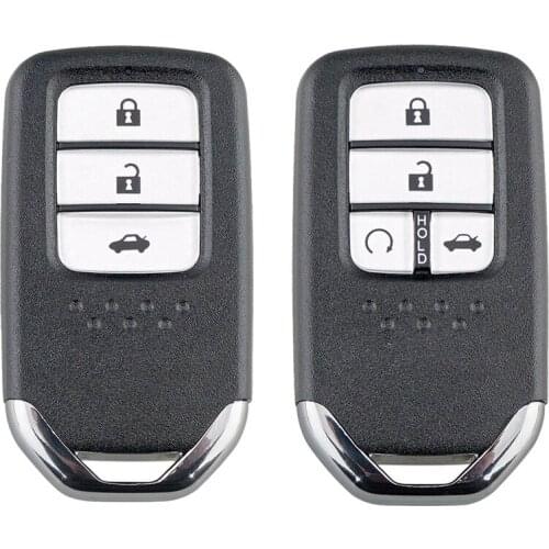 2Pcs Car Smart Remote Key 433Mhz Id47 Chip Fit for Honda Civic 2014-2017 - 4 Buttons & 3 Buttons