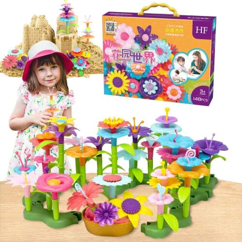 46-148pcs Building Toys Bouquet Floral Arrangement Block Playset-Construction Toys for Creative Fine Development Chirldren
