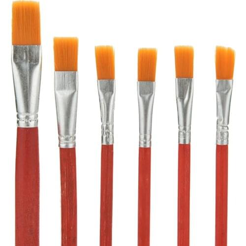 6 Pcs Artist Paint Brush Nylon Hair Watercolor Acrylic Oil Painting Supplies