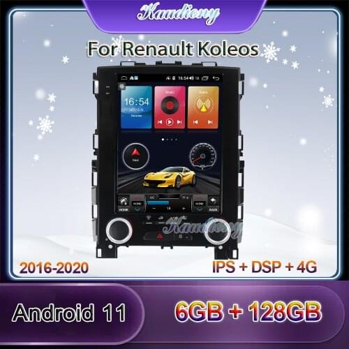 Kaudiony 10.4" Tesla Style Android 10.0 Car Radio For Renault Koleos Car Multimedia Player Auto GPS Navigation 4G DSP 2016-2020