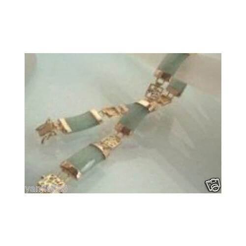 Beautiful Green Jade Luky Bracelet 7.5"