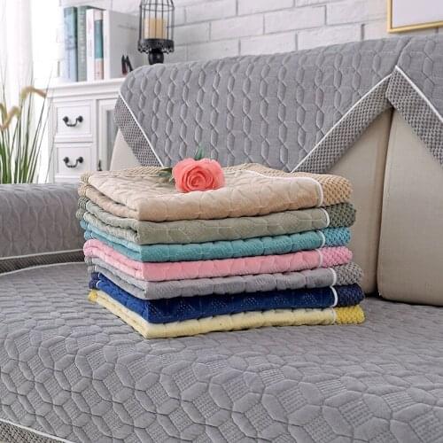 Sofa Cover Super Soft Short Plush Sofa Cushion Couch Cover Non-slip Wide-seat Cushion Sofa Towel Fabric Sofa Towel Cover
