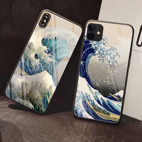 Big wave in Kanagawa Phone Case Tempered Glass For iPhone 12 Pro Max Mini 11 Pro XR XS MAX 8 X 7 6S 6 Plus SE 2020 case