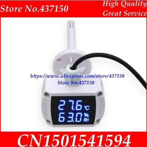 Pipeline temperature and humidity transmitter Duct industrial high precision sensor, digital display 4-20MA 0-10V RS485 output