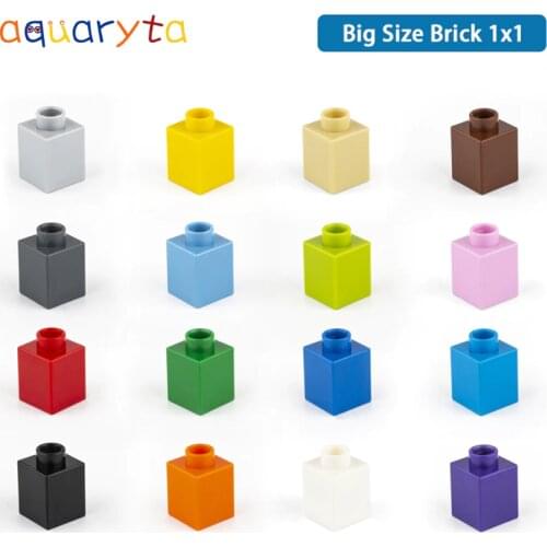 Aquaryta 50pcs/bag Building Blocks Parts Big SIZE 1x1 Compatible Duplo Puzzle Creative Toys for Children Gift for Kids