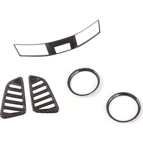 For Nissan Navara NP300 2015-2020 Carbon Fibre ABS Car Air Conditioner AC Outlet Vent Frame Cover Trim Accessories, 5PCS