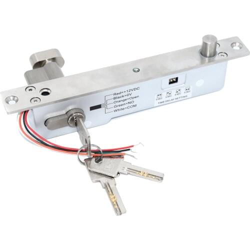 DC12V Fail Secure Electric Bolt lock With Mort Lock Cylinder power to unlock emergency key