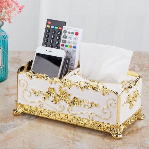 European-style multifunctional tissue box creative living room pumping box desktop remote control storage box napkin pumping box