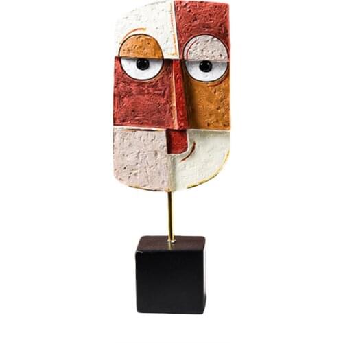 Art Sculpture Abstract Face Novelty Ornament Modern Nordic Decoration Resin Statue