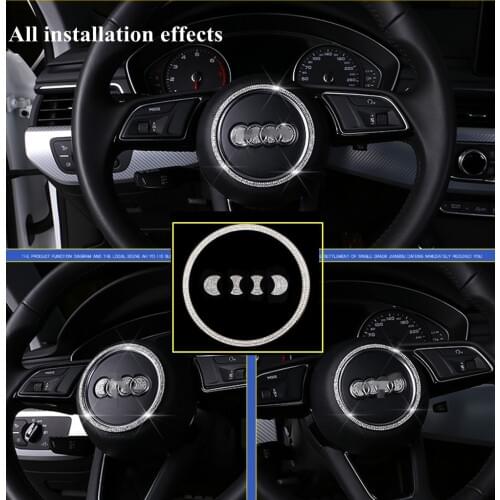 JanDeNing For Car Special Steering Wheel With Diamond Sticker Trim Decoration for Audi Q5 Q3 Q7 A3 A5 A7 Q2L