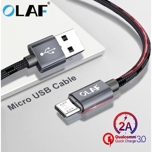 OLAF Micro USB Cable 2.4A Fast Data Sync Charging Cable For Samsung A7 2018 Huawei Xiaomi Andriod Microusb Mobile Phone Cables