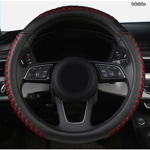 KOKOLOLEE Leather Car Steering Wheel Cover For Kia Ceed Rio 3 4 Sportage Sorento Cerato Optima Picanto KX K