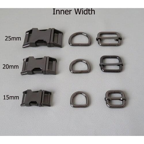 15mm 20mm 25mm Metal Buckle Clip Clasp Belt Straps Half Ring For Bag Dog Collar Paracord Hook Adjuster Slider Harness Hardware