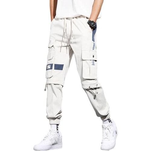 Men Sweatpants Muti Pockets Mens Pencil Jogger Pants Hip Hop Harajuku Harem Pants