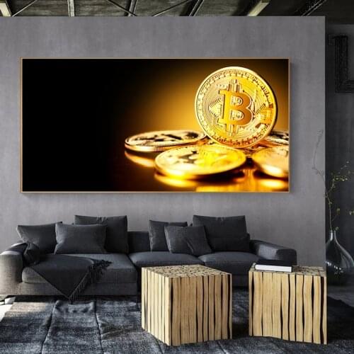 Bitcoin Wall Art Canvas Painting Pictures Inspirationnal Prints Poster Modular Home Decoration Modern Bedroom Living Room Decor