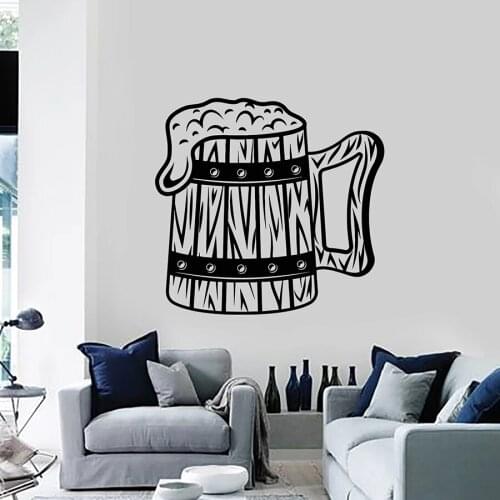 Mug Hop Wall Decal Beer Foam Pub Alcohol Beerhouse Interior Art Stickers Mural Vinyl Window Decor Man Cave Kitchen Decals M208