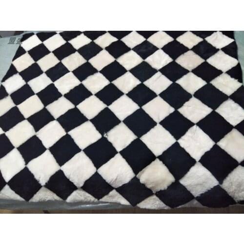 New arrival Sheep shearing carpet sofa rugs real sheep fur classic color black and white