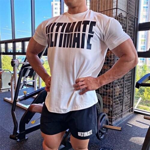 Summer New Man Fitness Bodybuilding LooseT Shirt Men Fashion Short Sleeve High Quality Tshirt Top Tees Brand Clothes T-shirt