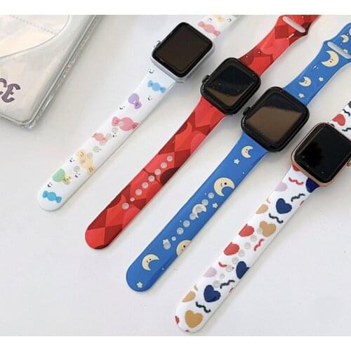 Love pattern glossy sport wristband suitable for Watch band 44 40 38 42mm wristband accessories i Watch serie 4 5 6 3 2 band