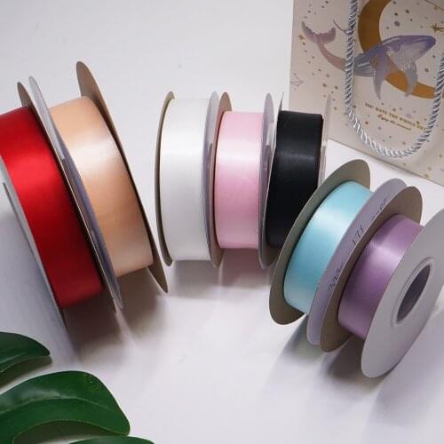 Cheap big sale 25 mm solid colors satin ribbon