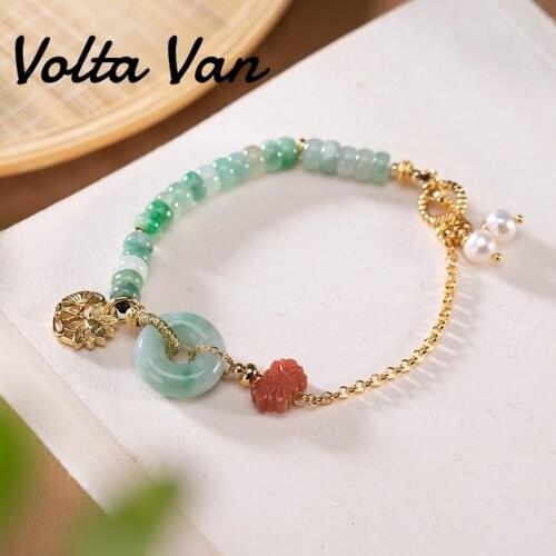Volta Van Charm Bracelets 925 Sterling Silver 2021 New Natural Jade Freshwater Pearls Vintage Elegant Fine Jewelry Bracelet