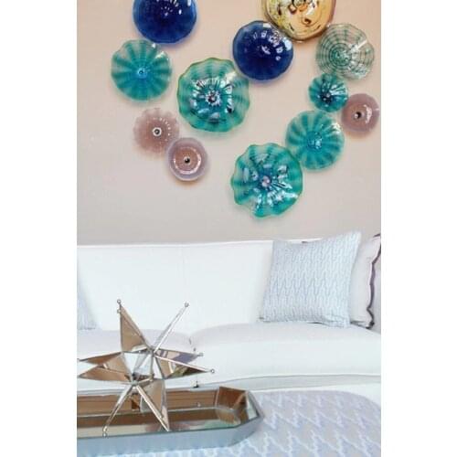 Modern Crystal LED Wall Sconce Hotel Decor Wall Art Blown Glass Wall Art Plates