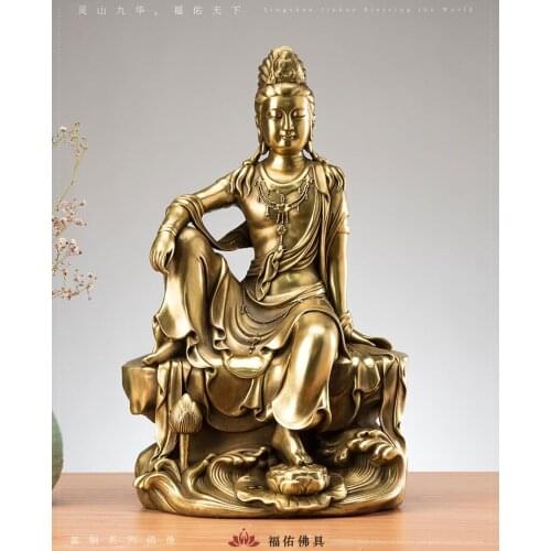 Special Offer High grade Copper Buddha statue Good luck God ZIZAI Guanyin PUSA home family efficacious safe protection Talisman