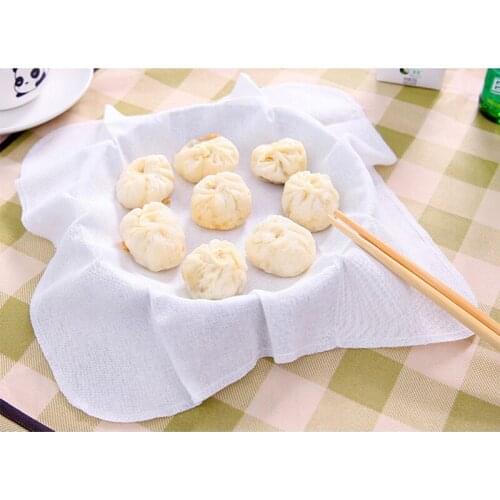 32*32cm White Eco-Friendly Cotton Non-stick Kitchen Steaming Cloth Making Steamed Bread Dumpling Crab Sweet Potato Rice