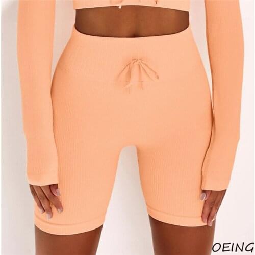 2021 Yoga Workout Knitting Shorts High Waist Fitness Clothes Candy Color Leggings Sport Shoirts for Women