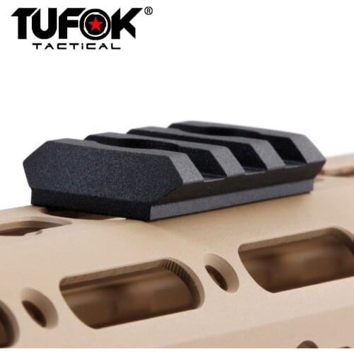 TuFok Keymod Picatinny Rail Panel Keymod Super Low Profile Tactical Rail 3 Slots Ultra Thin Weaver Rail Base Mount For Hunting