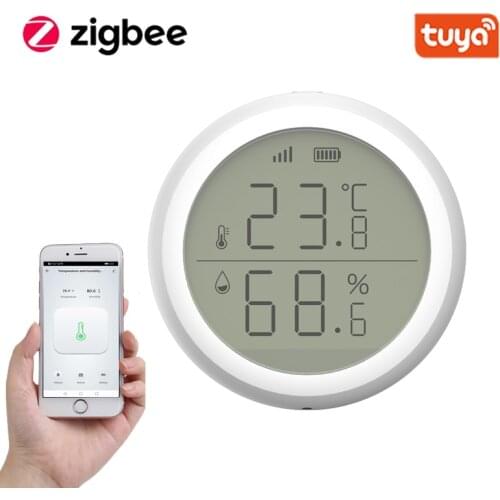 Tuya Smart Zigbee Smart Temperature And Humidity Sensor With LED Screen Display Compatiable With Alexa Google Assistant