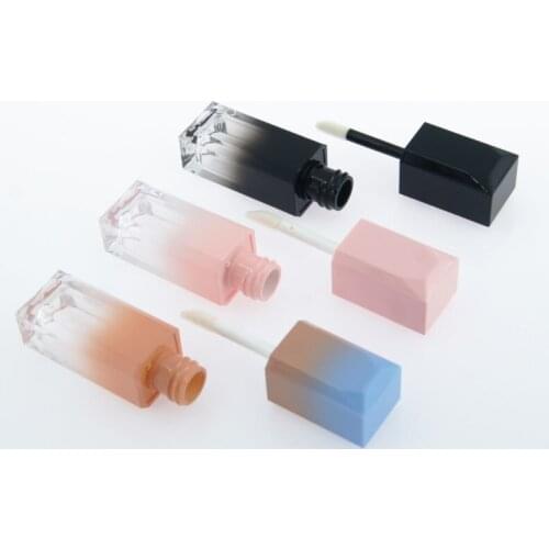 High Quality Gradient Pink Lipgloss Tubes Plastic Empty Cosmetic Lip Plumper Tint Balm Mask Makeup Travel Bottles