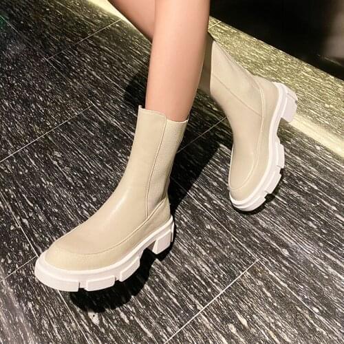 2021 new spring shoes Women ankle boots natural leather 22.5-26CM cowhide stitching twill Chelsea boots 2 colors black shoes