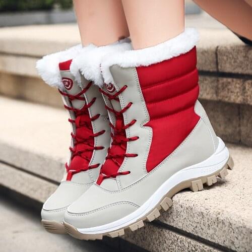 Shoes For Woman Boots lace up Female Keep Warm plush Womens Winter Boots New Arrival Waterproof Female Shoes Botas Mujer