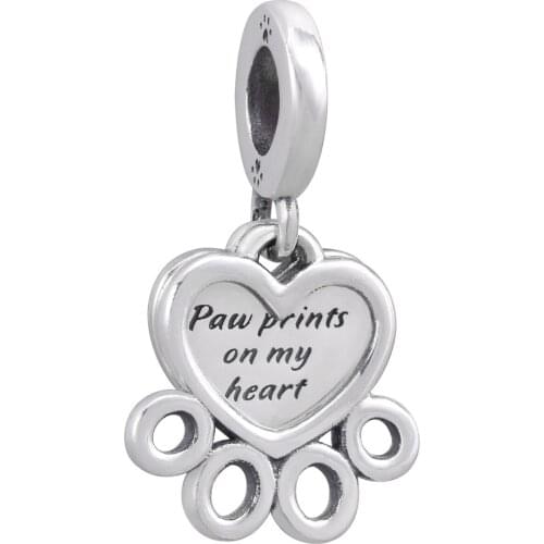 Ajax 925 Sterling Silver Cute Heart Claws Chram Pendant Fit Snake Chain Bracelet & Women Fashion Necklace Jewelry