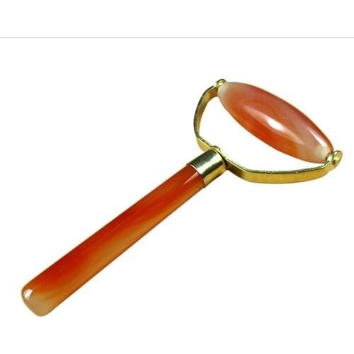 100% Natural Agate chalcedony Roller Face Lifting Tool Massager Jade Gua Sha Massage Tool Crystal Stone Jade Facial Massager