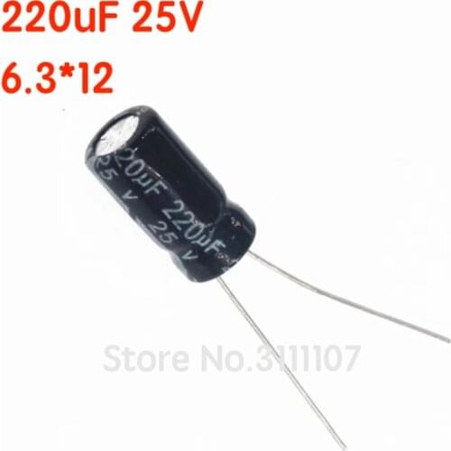20PCS/LOT 220UF 25V 6.3*12 Aluminum electrolytic capacitor Electrolytic Capacitor 25v 220uf