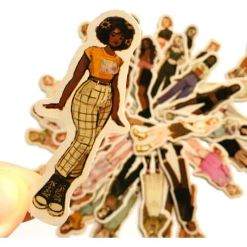 40/50Pcs/Pack Retro Sexy Beauty Girls Stickers Hand Draw Japanese Street Girl Sticker DIY Craft Scrapbooking Album Junk Journal