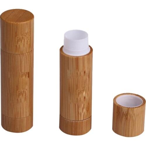 5.5ml DIY Bamboo Empty Lip Gross Container Lipstick Tube Container Lip Balm Tubes Bamboo Lipstick Tube