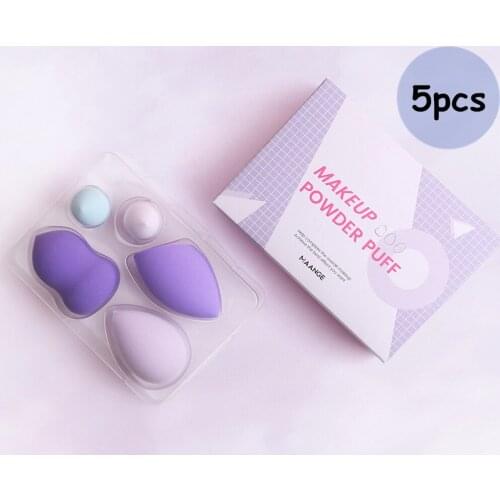 5pcs Blender Sponge For Makeup Cosmetics Puff Blending Set Smooth Hydrophilic Powder Foundation Makeup Soft Sponge with Gift Box