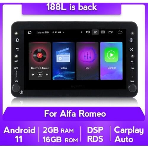 7 inch DSP 4GB 64GB Autoradio 1 Din Android 11 GPS Navigation For Alfa Romeo 159 Brera Spider Sportwagon Multimedia Audio Stereo