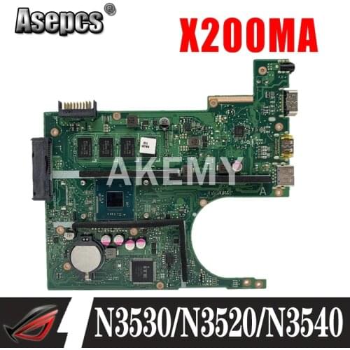 90NB04U1-R00201 X200MA Laptop Motherboard For ASUS F200M X200MA Mainboard N3530/N3520/N3540 CPU 4GB RAM
