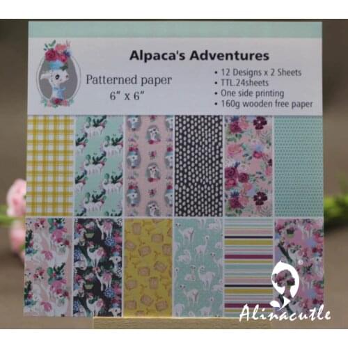 AlinaCraft 24 sheet 6"X6" Scrapbooking design patterned paper pack andmade craft paper craft Background pad