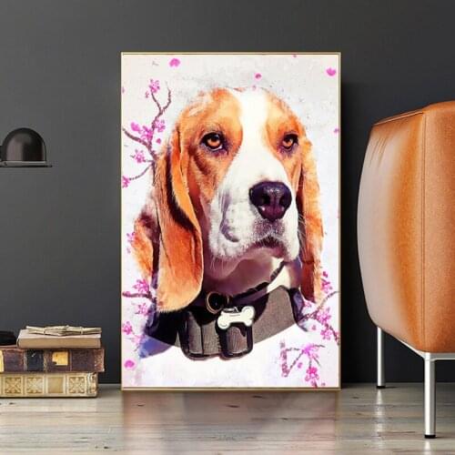 New hot 5D DIY diamond painting cross stitch big dog rhinestone embroidery animal mosaic flower handmade home decoration gift