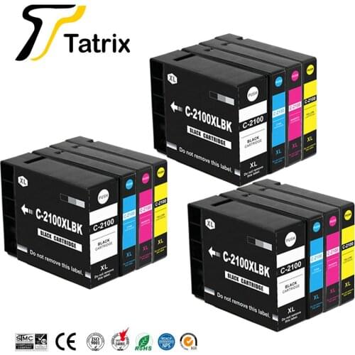 Tatrix PGI-2100XL Premium Color Compatible Printer Ink Cartridge for Canon MAXIFY Ib4010/IB4110//MB5110/MB5310/MB5410 printer