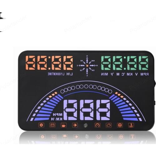 Overspeed alarm Digital Voltage Ometer Smart 5.8" HD Windshield Projector HUD display OBD2+GPS System Car Head up display S7